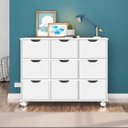 Ver imagem 2 de Kit 2 Nichos Organizadores 9 Gavetas com Rodízios Toys Branco - Mpozenato