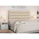 Ver imagem 2 de Cabeceira Cama Box Casal King 195cm Greta Suede Bege e 2 Mesas de Cabeceira Branco - Mpozenato