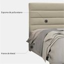 Ver imagem 5 de Cabeceira Cama Box Casal King 195cm Greta Suede Bege e 2 Mesas de Cabeceira Branco - Mpozenato