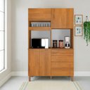 Ver imagem 1 de Armário de Cozinha 5 Portas e 2 Gavetas 100% Mdf Viena Cinamomo Espresso Móveis