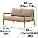 Ver imagem 3 de Sofá Évora Ozki 140 Cm Madeira Eucalipto Cedro Tecido Cinza Corda Redonda Rami