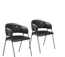 Ver imagem 1 de Conjunto 2 Cadeiras C&m Decor Veneza Couro Preto Metal