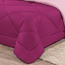 Ver imagem 5 de Kit Edredom + Jogo de Lençol Aconchego Look House Dupla Face Casal Queen 06 Peças - Pink e Rosa