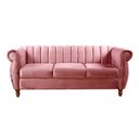 Ver imagem 1 de Sofá Realeza 3 Lugares Fixo 196cm Rosa Suede Bella Decor Clássico