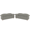 Ver imagem 1 de Dois Sofás Chesterfield Merlo 3 lugares 2,30 - Veludo Cinza Prata / Decoração, recepção, B