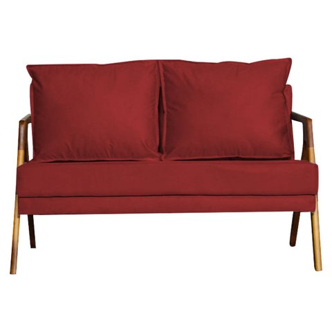 Namoradeira Marilia Decorativa Recepção - Veludo Vermelho