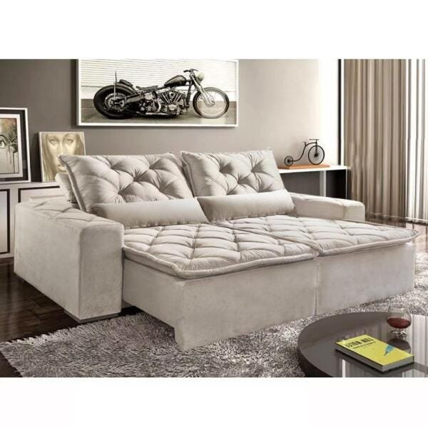 Sofá Rio de Janeiro 3 Lugares Retrátil e Reclinável Capuccino 2