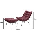 Ver imagem 3 de Poltrona Confortável Costela com Puff Adão Base Metal Preto - Veludo Bordo