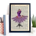 Ver imagem 1 de Quadro Retrô Manequim Costura Vestido Flores 45x34cm - com Vidro:madeira Branca