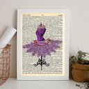 Ver imagem 2 de Quadro Retrô Manequim Costura Vestido Flores 45x34cm - com Vidro:madeira Branca