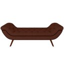 Ver imagem 3 de Kit Cabeceira Cama Box Casal 140cm Madrid com Puff Recamier Santorini Veludo Marrom
