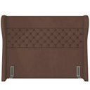 Ver imagem 4 de Kit Cabeceira Cama Box Casal 140cm Madrid com Puff Recamier Santorini Veludo Marrom