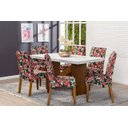 Ver imagem 1 de Kit Capa de Cadeira 6 Peças Sala de Jantar Protege o Estofado Renova o Visual Malha Gel Estampa 21 F