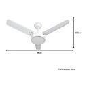 Ver imagem 4 de Ventilador de Teto Tron 130W 3 Pás 3 Velocidades LED Ametista Branco 110V