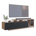 Ver imagem 3 de Rack Linea com 2 Portas e Nichos para Televisor 50 Polegadas Nova Móbile Montana Preto