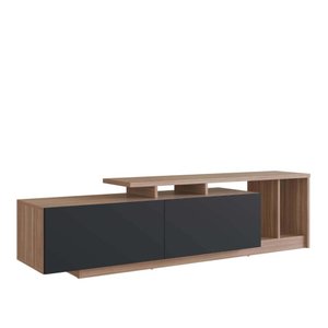 Rack Linea com 2 Portas e Nichos para Televisor 50 Polegadas Nova Móbile Montana Preto