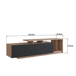 Rack Linea com 2 Portas e Nichos para Televisor 50 Polegadas Nova Móbile Montana Preto - 5