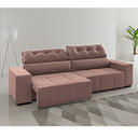 Ver imagem 1 de Estofado 4 Lugares Ravenna Retrátil e Reclinável Veludo Rosa - Casa Giulia