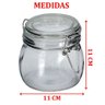 Kit 2 Potes de Vidro Tampa Hermético Vedação Conserva 500ml - 2