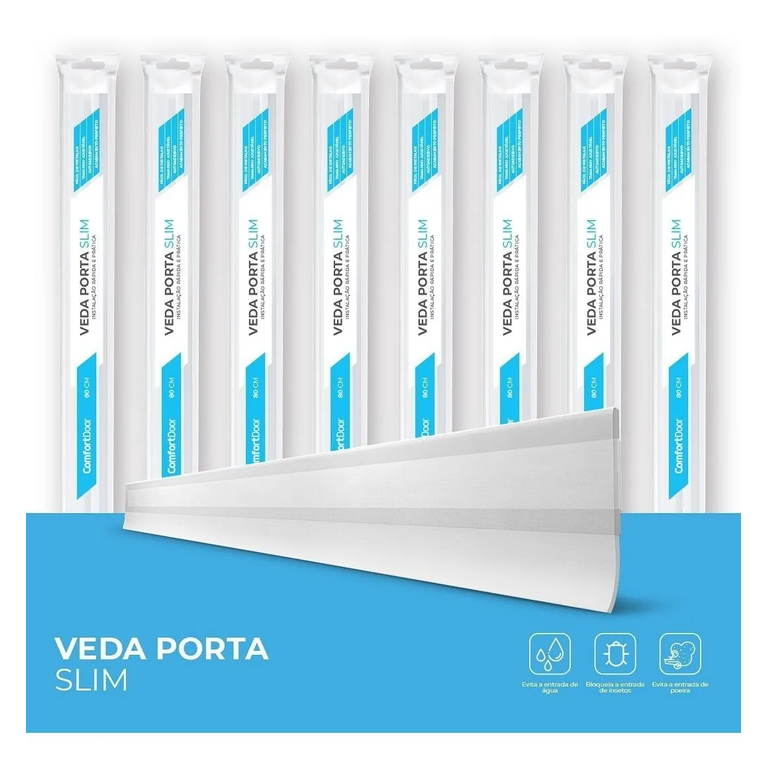Veda Porta Slim Protetor De Frestas Comfort Door 80cm Transparente