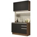 Ver imagem 3 de Armário de Cozinha Compacta 120cm Rustic/Preto Glamy Madesa 03