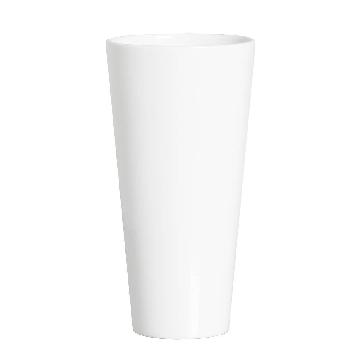 Vaso Decorativo de Cerâmica Firenze Grande Branco Clássico Joelma Decorações