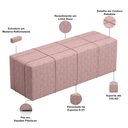 Ver imagem 5 de Kit Cabeceira Cama Box Casal 140cm com Calçadeira Roma W01 Linho Rosa - Lyam Decor