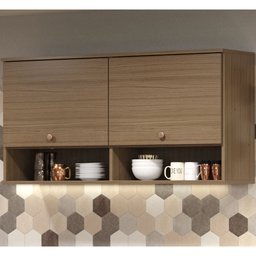 Armário Aéreo Leticia 120CM 2 Portas 2 Nichos Viber Móveis - 2