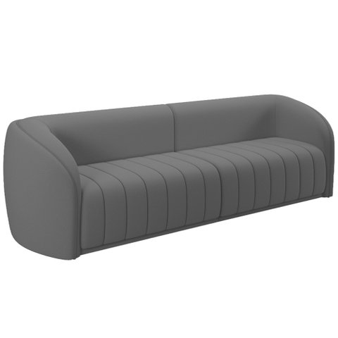 Sofá 04 Lugares para Sala de Estar 292 Cm Lazio M03 Veludo Cinza - Lyam Decor