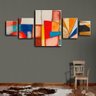 Conjunto de Cinco Quadros em Tela Classic Abstrata Harmonia - 1
