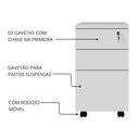 Ver imagem 4 de Gaveteiro Volante com Chave 36 cm com 2 Gavetas e 1 Pasta Suspensa F5 Office