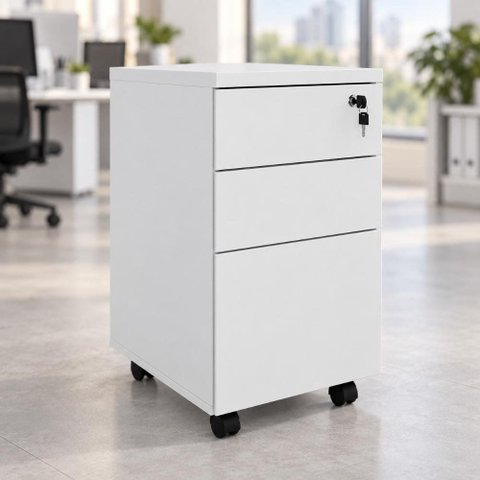 Gaveteiro Volante com Chave 36 cm com 2 Gavetas e 1 Pasta Suspensa F5 Office