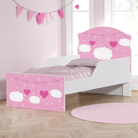 Cama Infantil Nuvens Meninas com Colchão Mini Cama