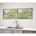 Ver imagem 1 de Vitro Basculante 2 Seções 40x150 Alumínio Brilhante Vidro Liso