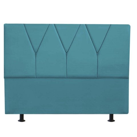 Cabeceira Estofada Queen 160CM Jade Suede Azul Turquesa - D A DECOR D&A Decor