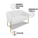 Ver imagem 3 de Sofá Namoradeira 2 Lugares Pé de Ferro Dourado Stella Corano D03 - D'Rossi Cor Nozes