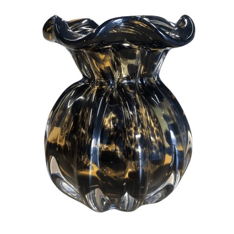 Vaso de Flores Italy Preto e Âmbar 13cm | Formosinha