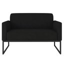 Ver imagem 6 de Poltrona Namoradeira 2 Lugares Base Industrial Preta Maressa S07 Suede Preto - Ibiza