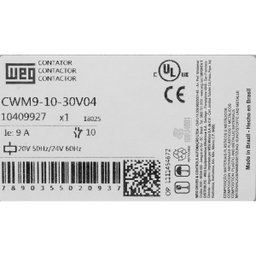 Contator Tripolar Cwm91030V04 9A 24Vac 1Na Weg - 5