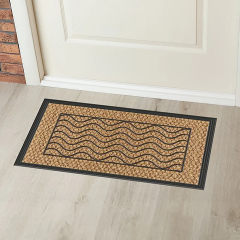Capacho Fibra de Coco Antiderrapante Panamá 40x60cm Uzoo - Panama Ondas