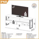 Ver imagem 2 de Rack para Tv até 60 Polegadas 02 Gavetas 180cm Estilo Industrial Freijó Preto Fosco Dalla Costa