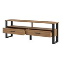 Ver imagem 3 de Rack para Tv até 60 Polegadas 02 Gavetas 180cm Estilo Industrial Freijó Preto Fosco Dalla Costa