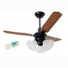 Ventilador de Teto 3 Lâmpadas Tulipa Loren Sid Preto com Controle Remoto - 220V - 1