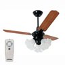Ventilador de Teto 3 Lâmpadas Tulipa Loren Sid Preto com Controle Remoto - 127v - 1