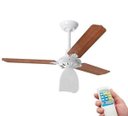 Ver imagem 1 de Ventilador de Teto Lumi Loren Sid Branco Pás Mogno com Controle Remoto - 220V