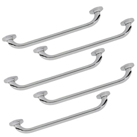 Barra Alça Apoio 30 Cm Inox Kit 5 Uni Segurança Pcd Idoso Gestante Cadeirante Acessibilidade Box Esc