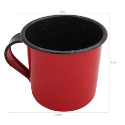 Caneca Esmaltada Xícara de Café Chá 400ml Caneca Agata Caneca Vermelha - 3