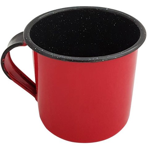 Caneca Esmaltada Xícara de Café Chá 400ml Caneca Agata Caneca Vermelha