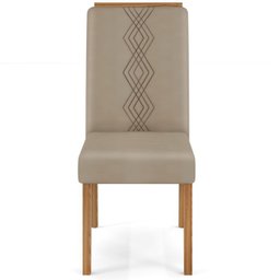 Conj Sala Jantar 170x90 Kiyas Carv Nob Off White Veludo Kraft DJ Moveis - 12