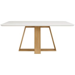 Conj Sala Jantar 170x90 Kiyas Carv Nob Off White Veludo Kraft DJ Moveis - 9